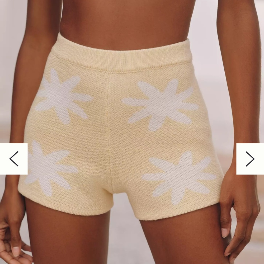 Celandine x Anthropologie Knit Daisy Pattern Women's Shorts NWT